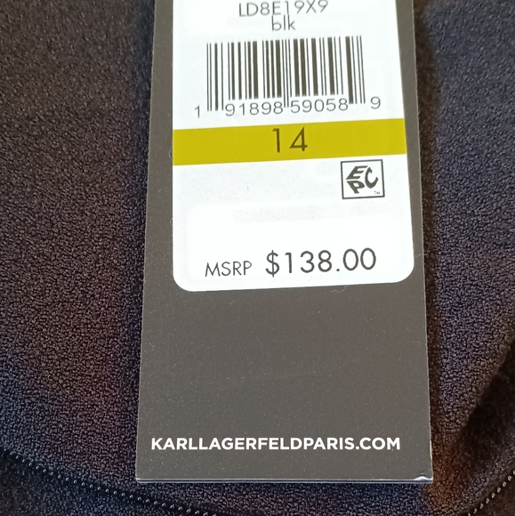 NWT Karl Lagerfeld Paris little black dress cascading ruffle skirt size … - Picture 6 of 7